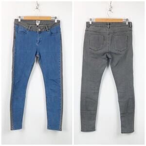 ASOS 30 Womens Blue Gray Colorblock Skinny Denim Jeans